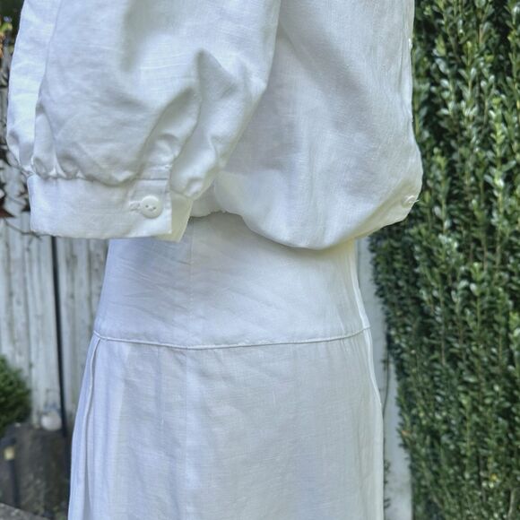 VTG Gunne Sax Dress Small White Midi Puff Sleeve Lace Cottagecore Prairie 1980s - Picture 10 of 16